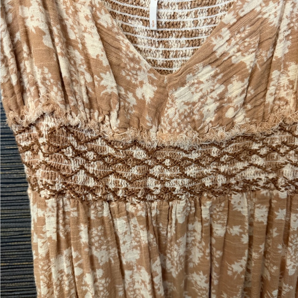 Free People Tan Floral Maxi Dress - Picture 2 of 5
